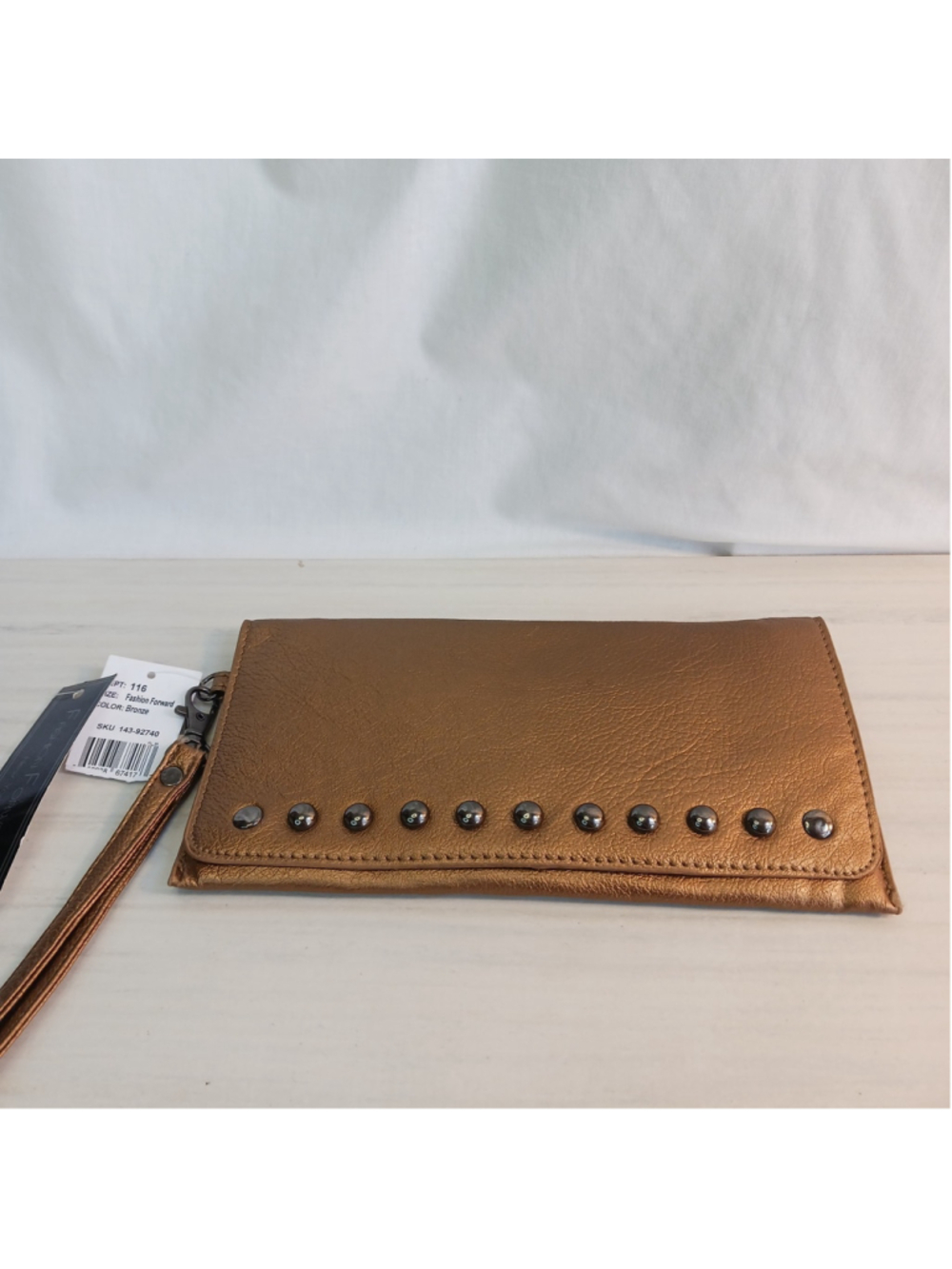 Fashion Forward Bronze Wristlet Clutch Purse Wallet